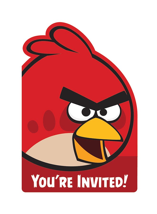 Amscan 8-Piece Angry Birds Invitation Card