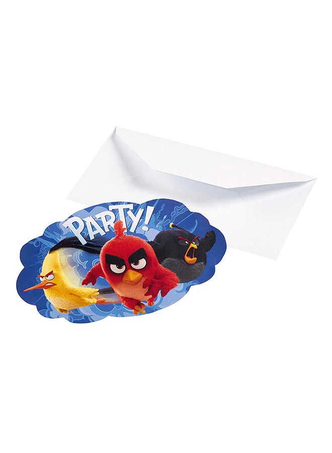 Amscan 8-Piece Angry Bird Printed Invitation Card