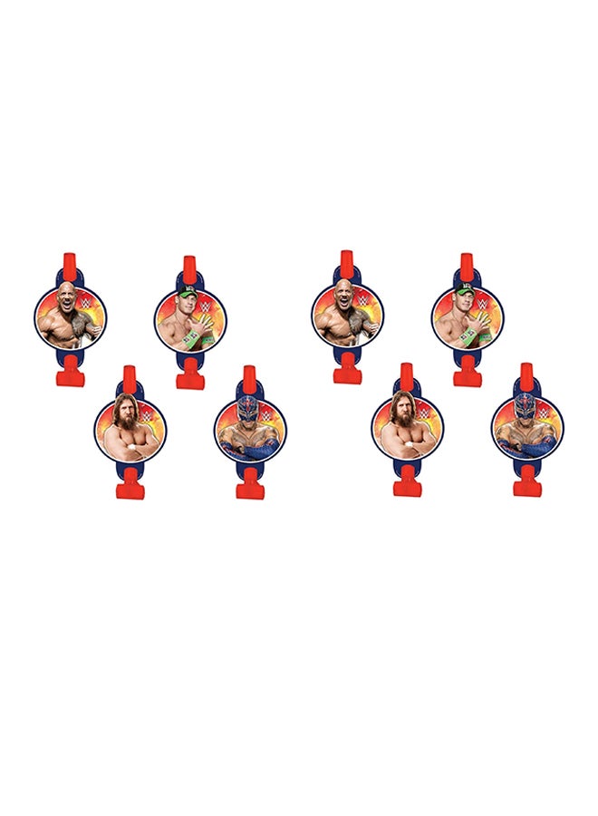 Amscan 8-Piece WWE Party Blowers Set 8.3 x 1.6 x 6inch
