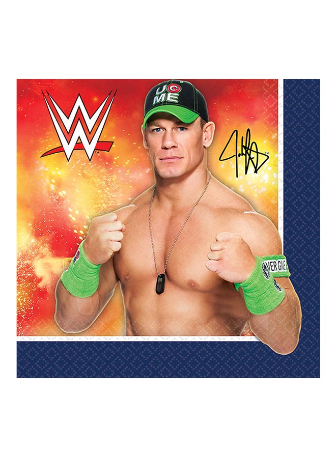 Amscan 16-Piece WWE Themed Beverage Party Napkin 5x5inch Tableware Party Supplies 5x5inch