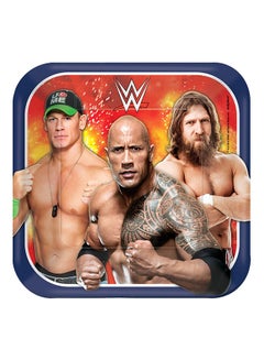 8-Piece WWE Party Themed Square Paper Plates Set 7inch