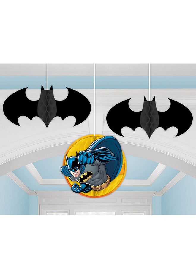 Amscan 3-Piece Batman Hanging Decoration Set Birthday Theme Party Supplies