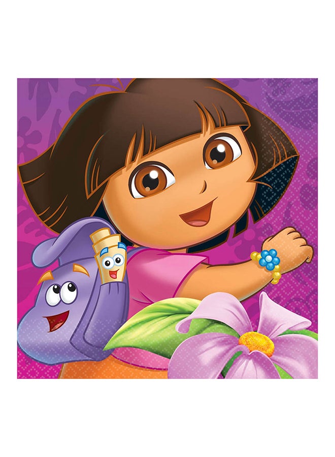 Amscan 16-Piece Dora The Explorer Disposable Napkin Tableware Party Supplies