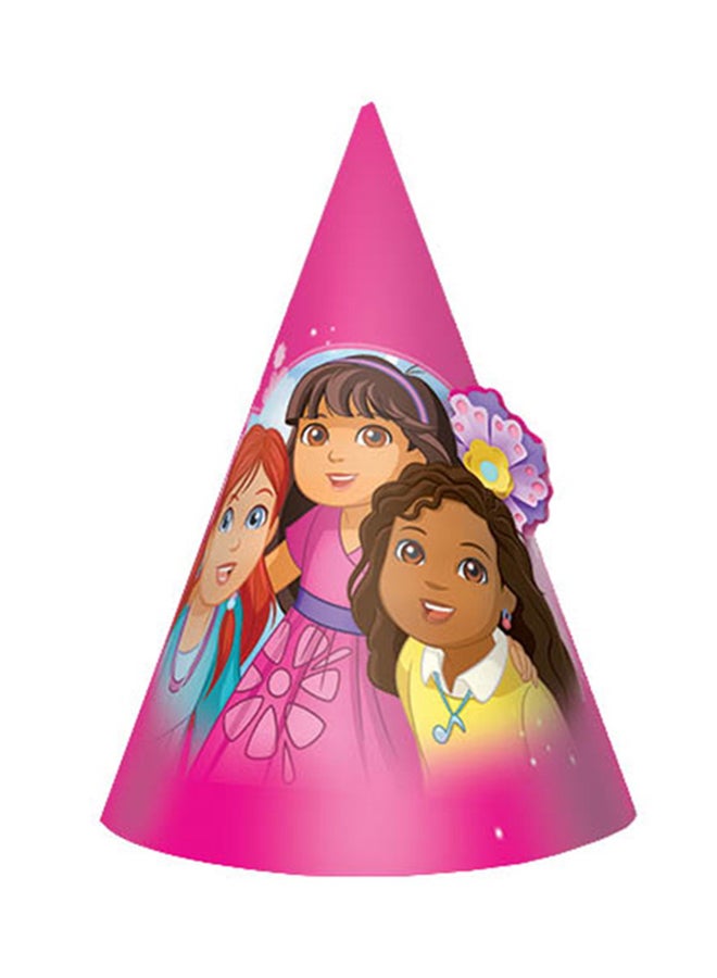 Amscan 8-Piece Dora And Friends Hats Set Kids Birthday Theme Party Supplies