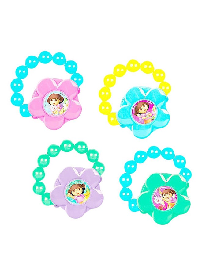 Amscan 4-Piece Dora 'Flower Adventure Lip Gloss Bracelets Set Birthday Gift Toys, Return Gifts for Party 