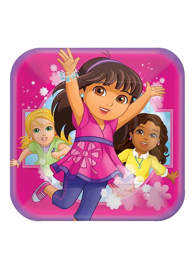 أمسكان طبق بطبعة من 8 قطع 9بوصة