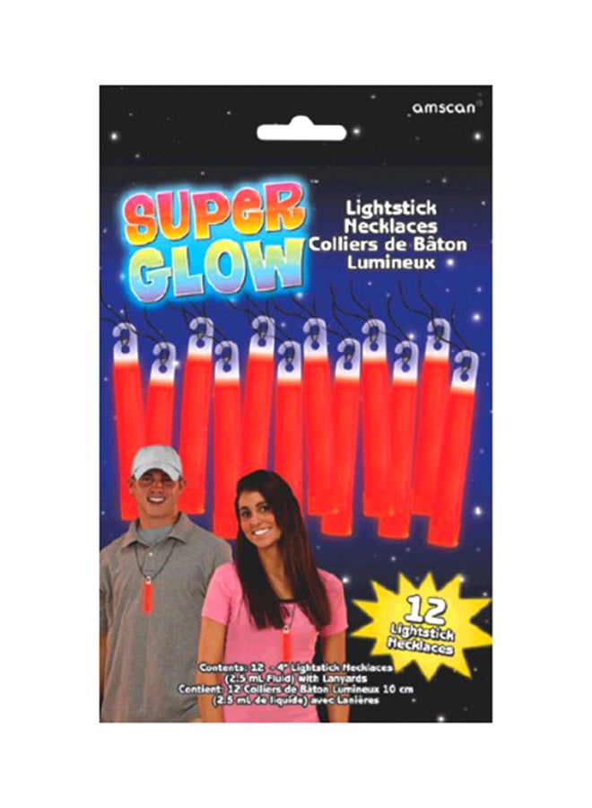 Amscan 12-Piece Luminous Stick Necklace Set 4inch Party Favors Party Supplies 4inch 