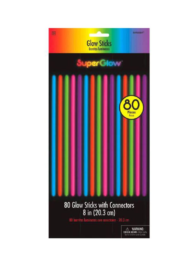 Amscan 80-Piece Luminous Sticks Set 8inch Party Accessories Party Supplies 8inch