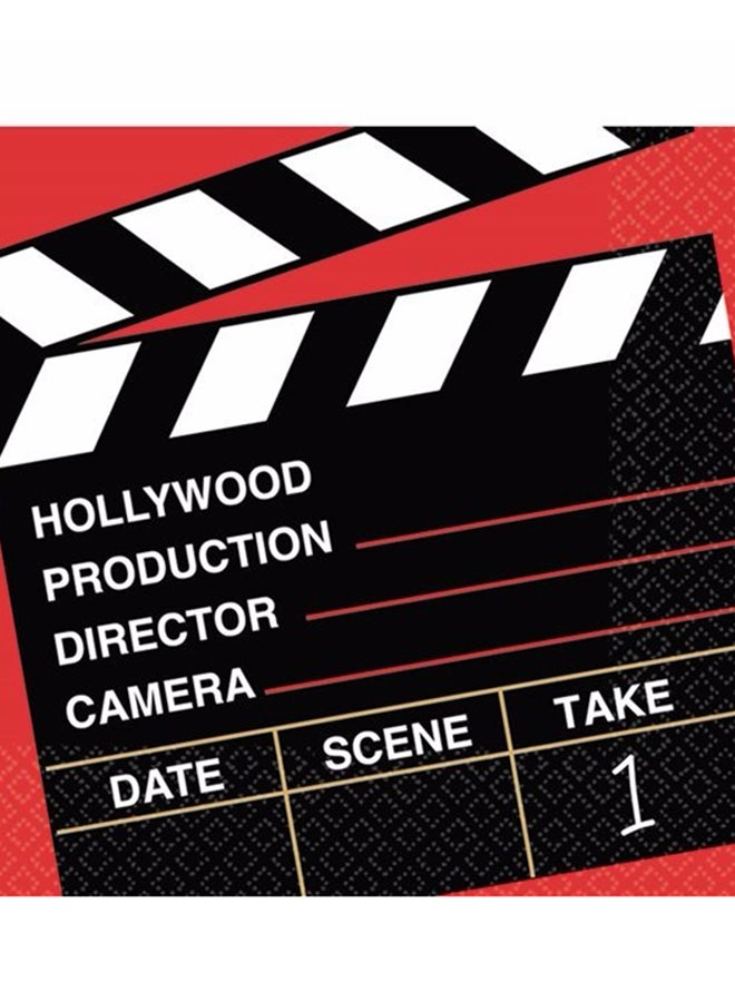 أمسكان مجموعة مناديل للغداء على شكل لوح كلاكيت من 36 قطعة