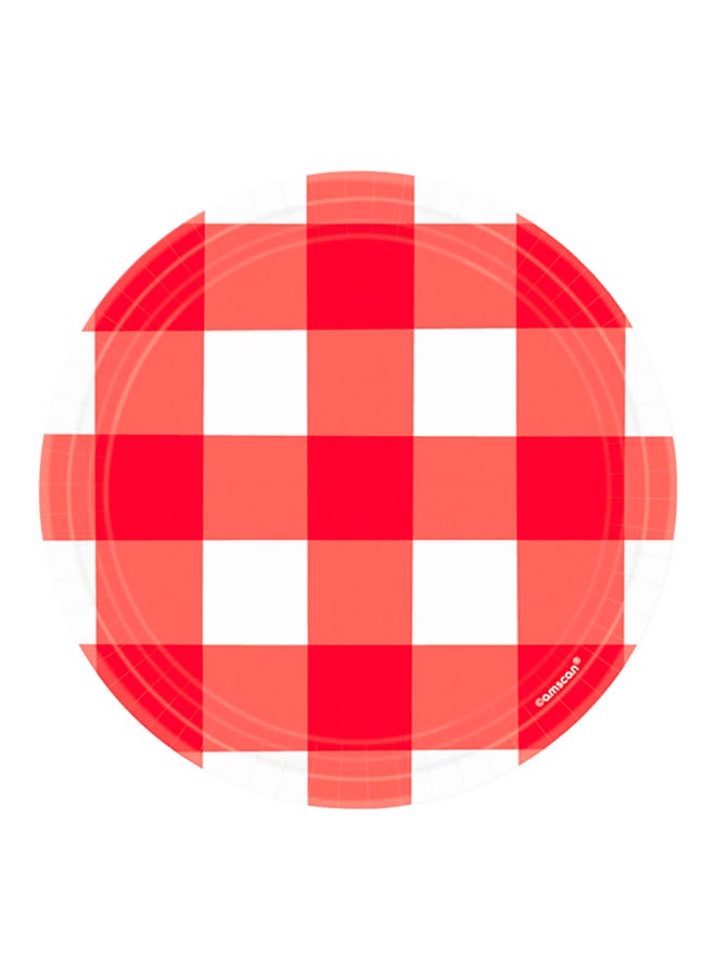 أمسكان طبق ورقي بشكل مستدير للحفلات والنزهات من 8 قطع 7بوصة