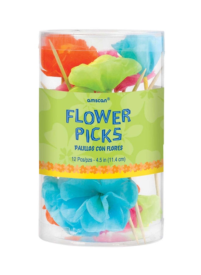 Amscan 12-Piece Flower Party Pick Set 11.4cm