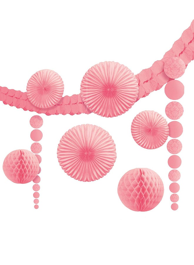 Amscan 9-Piece Paper Damask Decorating Set for Wedding Decorations Party Supplies - Image 1