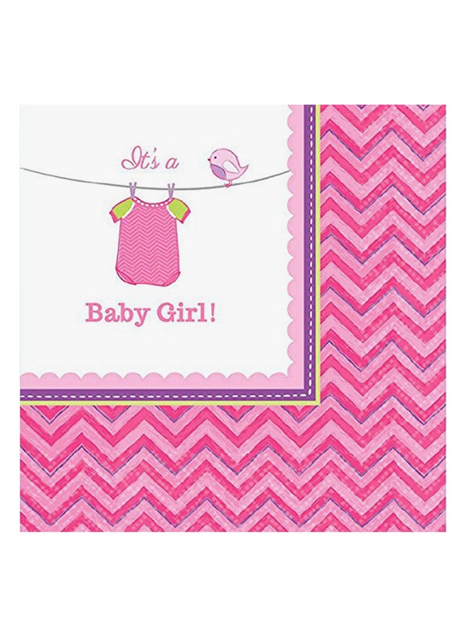 Amscan Its A Baby Girl Shower Tissues Set Tableware Party Supplies - Image 2