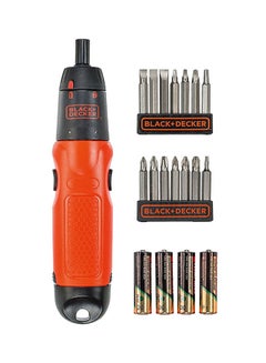 BLACK+DECKER 19-Piece Battery Operated Screwdriver Set Orange/Black/Silver 260 x 78 x 62mm 