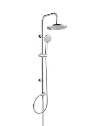 Bella Shower Column| 3 Function, 1.5 M Stainless Steel Hose| High-Quality Material Bathroom Shower Set, Chrome Plated| 1/2" Standard Connector| Includes a Sliding Bar, 2 Wall Brackets, a Shower Holder, a Hand Shower, an Overhead Shower and Shower Hose| 3 Year Warranty Silver 95x33x2.2cm - v1537505171/N17926445A_1
