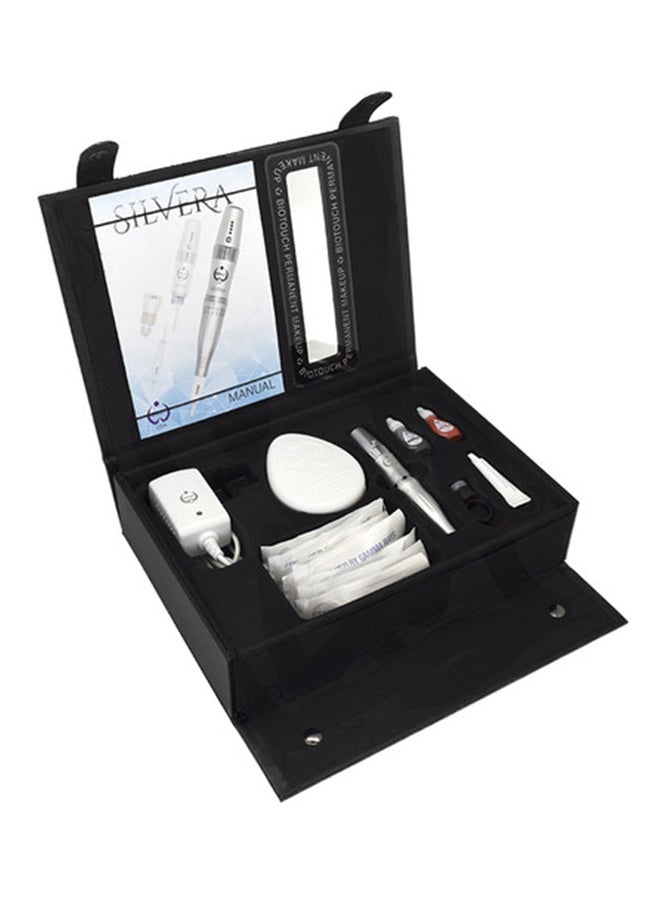Biotouch Silvera Permanent Makeup Machine Kit Silver/Black/White  - Image 1