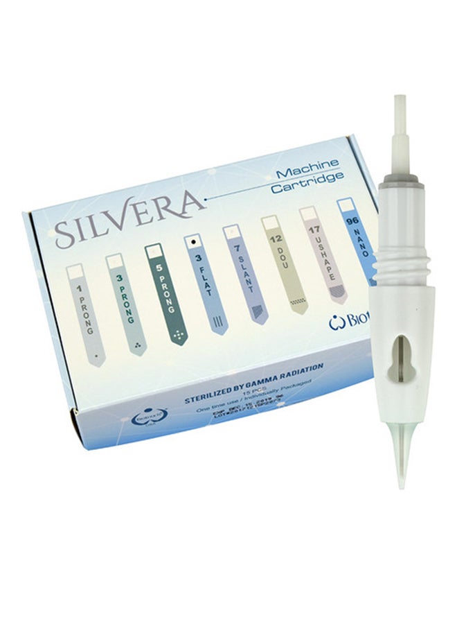 Biotouch 15-Piece 3 Prong Flat Needle For Silvera Machine White 