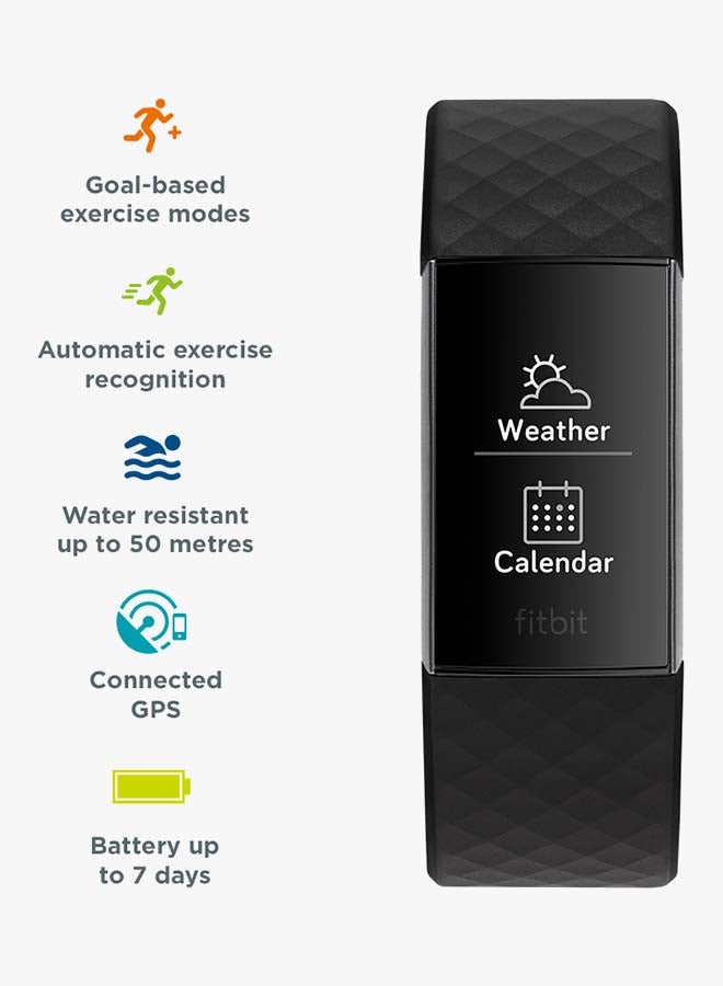 Fitbit Charge 3 Fitness Tracker With Swim Tracking Black/Graphite  - Image 2