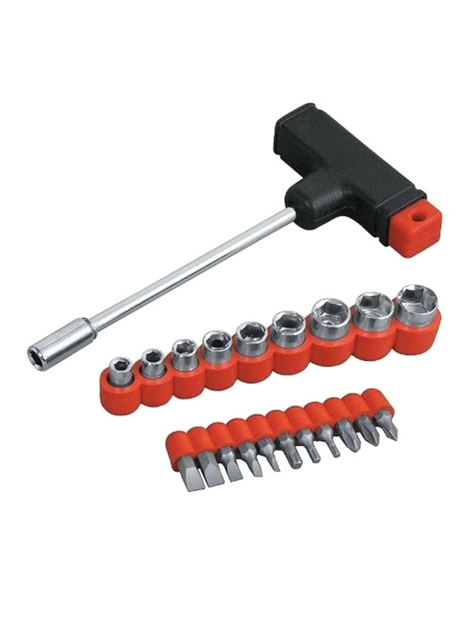 21-Piece Screwdriver Set Silver/Red 