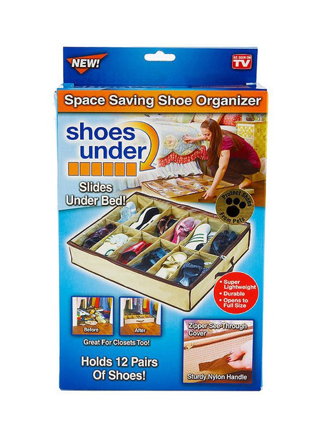 12-Segment Nylon Shoe Organizer Beige  - Image 2