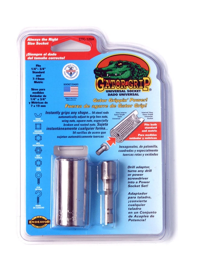 Universal Gator Grip Socket Wrench Silver - Image 2