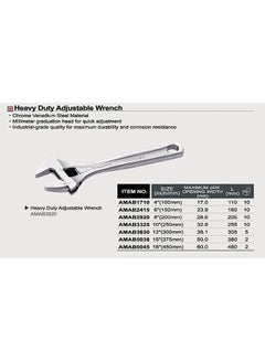 TOPTUL Heavy Duty Adjustable Wrench Silver 10inch  - Image 2