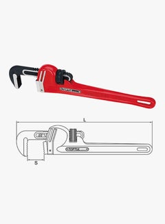 TOPTUL Pipe Wrench Black/Red 8inch  - Image 2