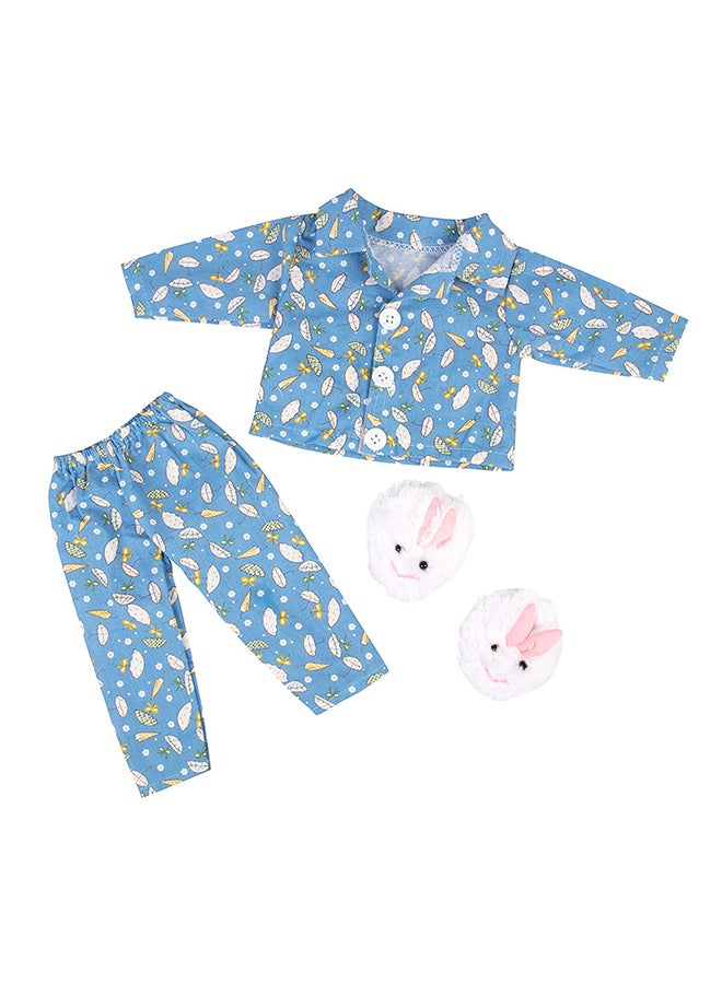 Dress Along Dolly 3-Piece Rainy Day Pajama Doll Outfit Set  - Image 1
