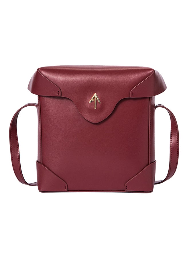 Designer Flap Crossbody Bag Burgundy - Image 1