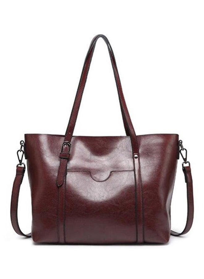 Detachable Strap Tote Bag Burgundy  - Image 2