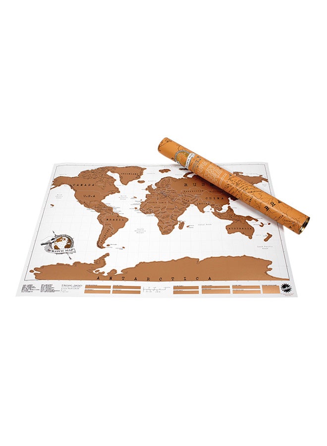 Generic - Scratch Off World Map White/Beige - Image 1