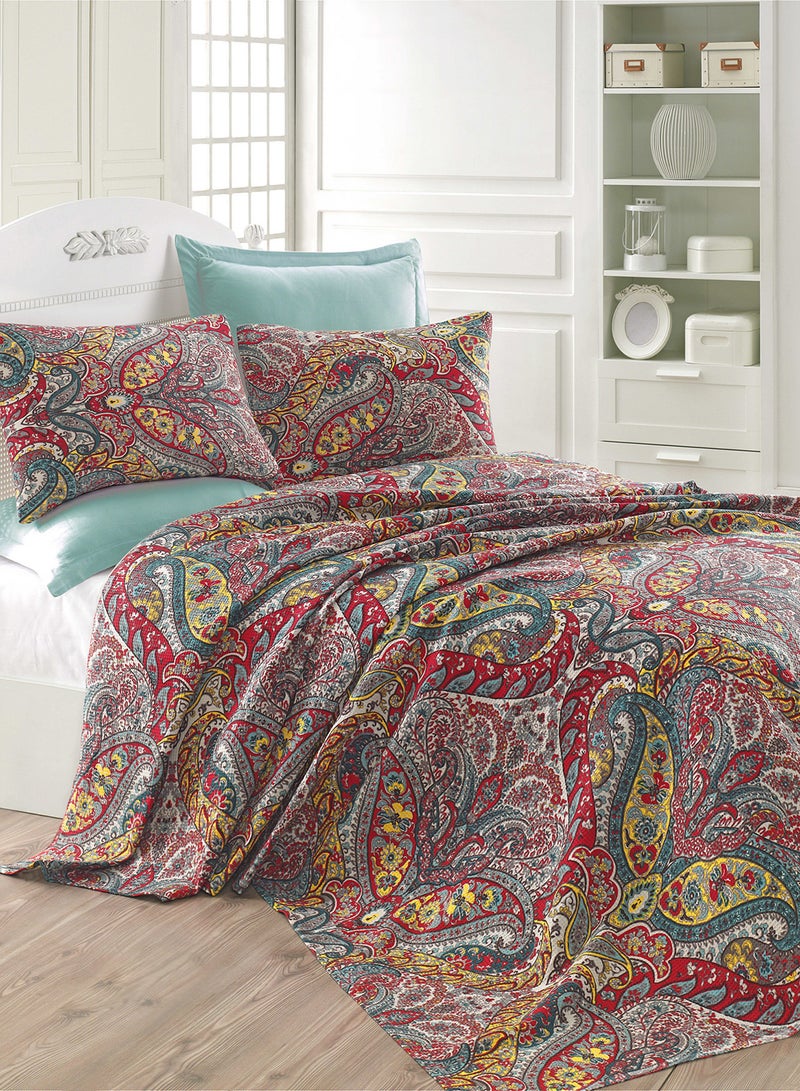 Eponj Home Single Pique Cotton Green/Beige/Yellow 160x235cm 