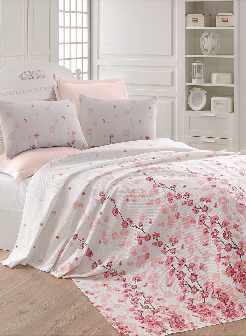 Eponj Home Double Pique cotton Light Pink/Pink/White 200x235cm