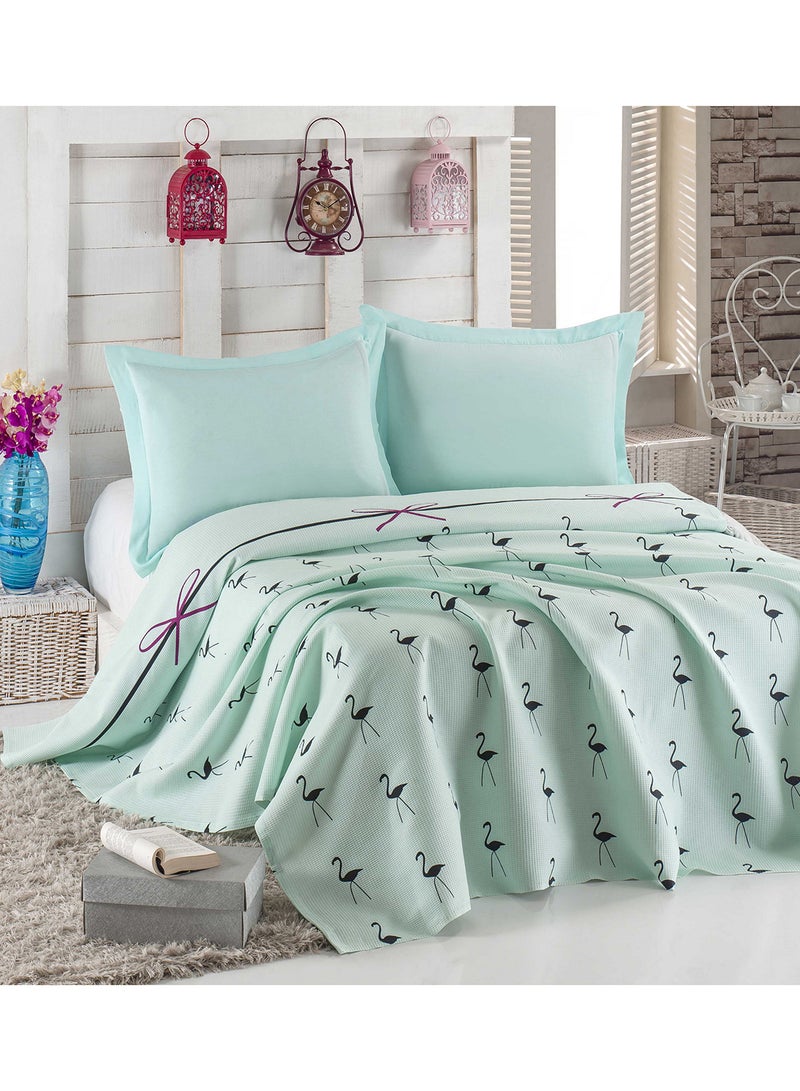 Eponj Home Double Pique cotton Mint/Black 200x235cm 