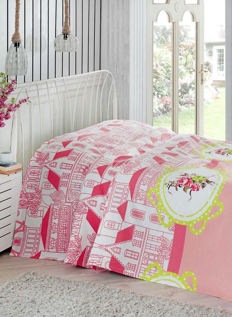 Eponj Home Double Pique cotton White/Pink/Yellow 200x235cm 