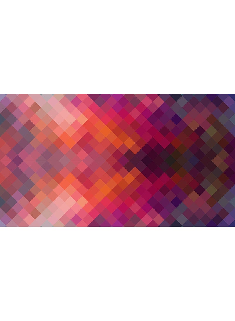 كانافاس جيت لوحة فنية جدارية مطبوعة من الكتان تمثل شكل ألماس تجريدي متعدد الألوان 50x28x3.5سم - Image 1