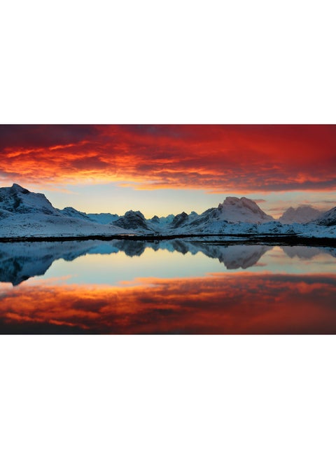 Selfjord Reflections Wall Art Canvas Print Multicolour 100x63x3.5cm