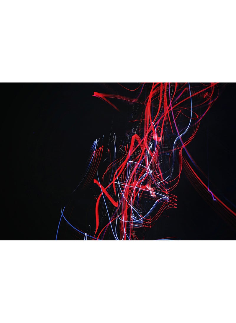 Light Trail Neon Abstract Wall Art Canvas Print Multicolour 70x47x3.5cm  - Image 1
