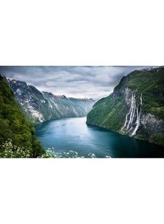 Seven Sisters The Fjords In Norway Wall Art Canvas Print Multicolour 70x39x3.5cm