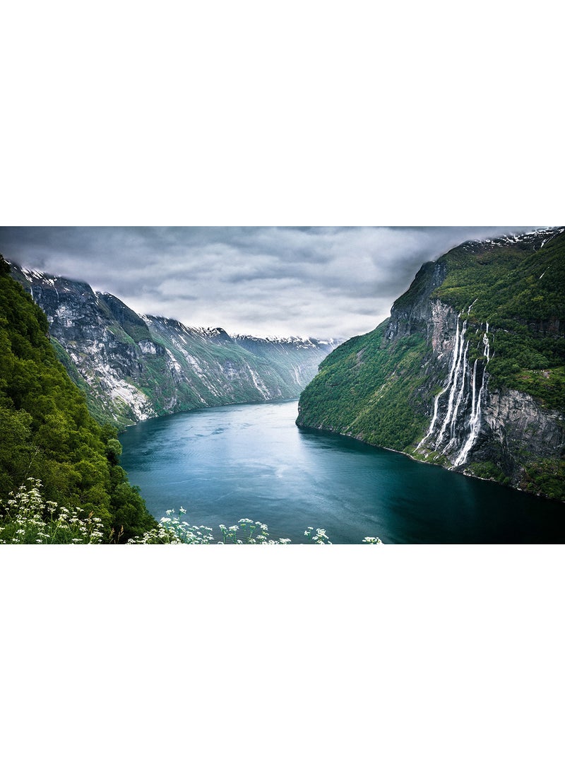 Generic - Seven Sisters The Fjords In Norway Wall Art Canvas Print Multicolour 70x39x3.5cm - Image 1
