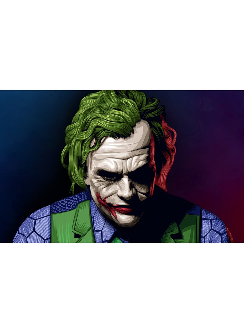 Joker Heath Ledger Illustration Wall Art Canvas Print Multicolour 100x63x3.5cm