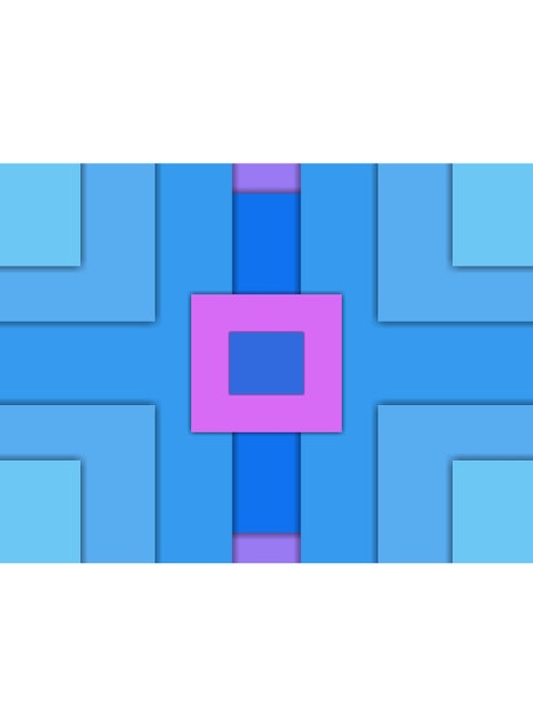 Blue Pink Shapes Abstract Background Wall Art Canvas Print Multicolour 50x38x3.5cm