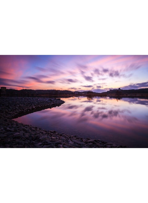 Twilight Reflections Wall Art Canvas Print Multicolour 100x63x3.5cm