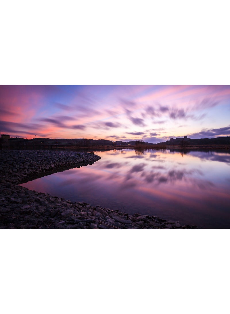 Twilight Reflections Wall Art Canvas Print Multicolour 100x63x3.5cm