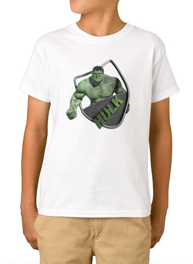 1st Piece The Hulk Design Short Sleeve T-Shirt White  - Image 1
