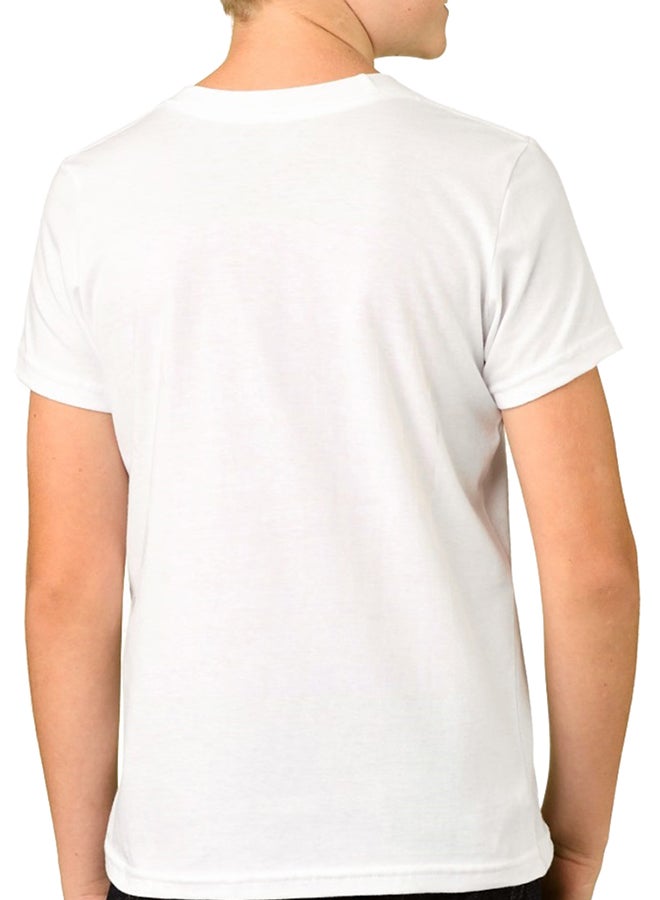 1st Piece I Am Mustache Design Short Sleeve T-Shirt White  - Image 2