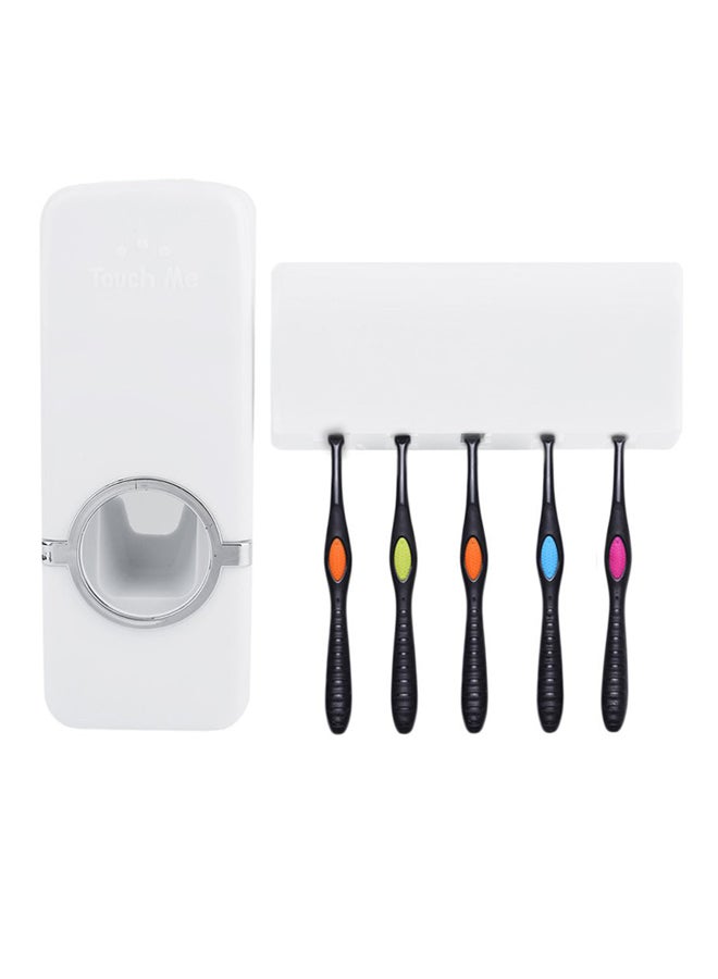Generic - Automatic Toothpaste Dispenser And Toothbrush Holder Set White - Image 1
