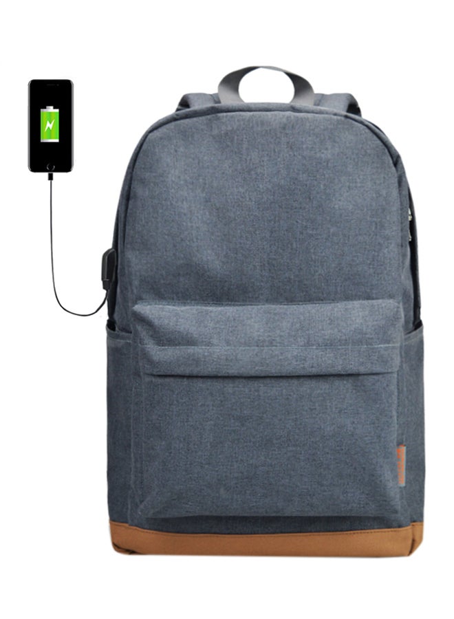 ماركة غير محددة - حقيبة ظهر للسفر بمدخل شاحن USB رمادي - Image 1