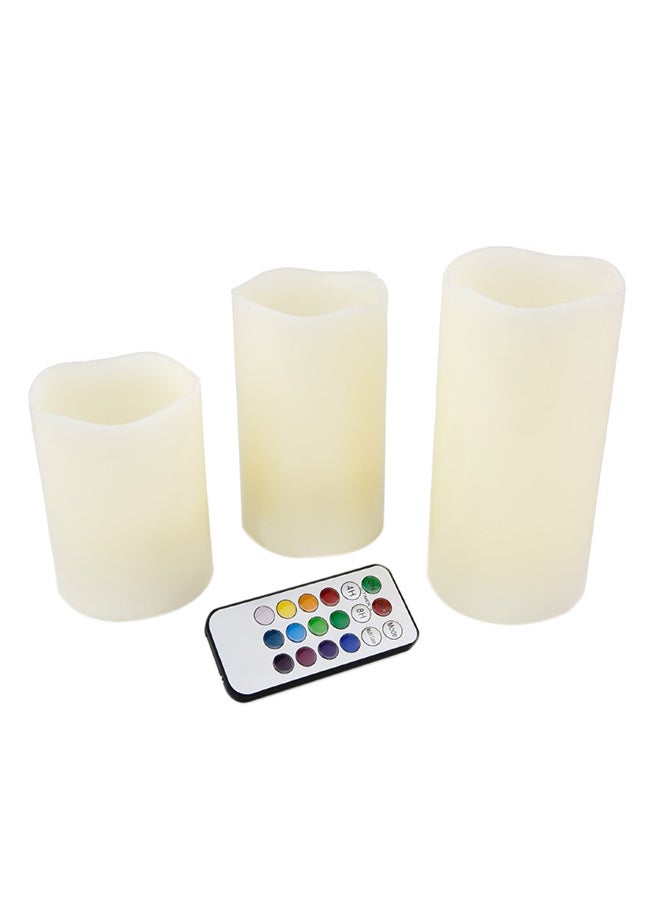 Generic - 3-Piece Led Color Changing Candle With Remote Red/Green/Blue - Image 1
