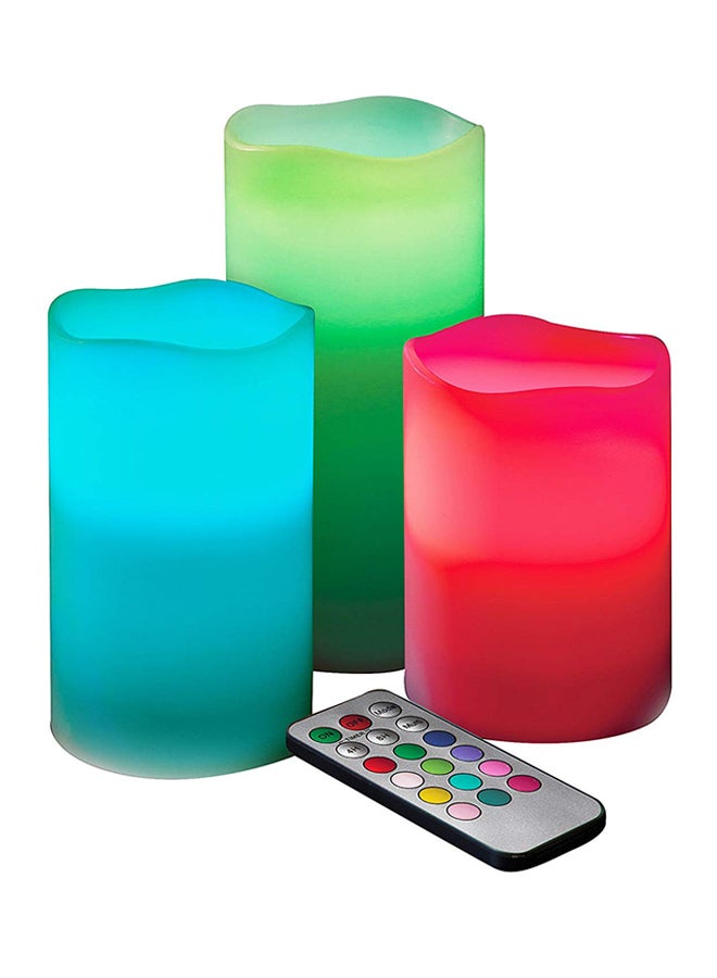 Generic - 3-Piece Led Color Changing Candle With Remote Red/Green/Blue - Image 1